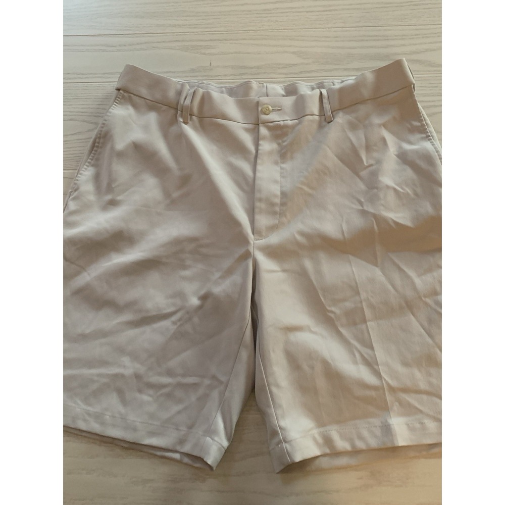 PGA Tour Shorts Mens 40 Stone Flat Front‎  Golf Chino